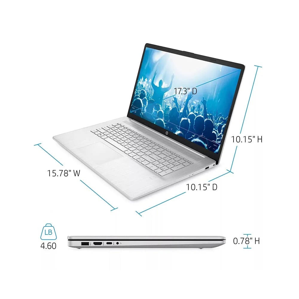 2021 17.3" FHD IPS Mobile pc Computer, 11th Generation Core i7-1165G7, 64GB RAM, 2TB PCIe SSD, Backlit Keyboard, Iris Xe Graphics, HD Webcam, HD Audio, Windows OS, Silver, 32GB USB Card