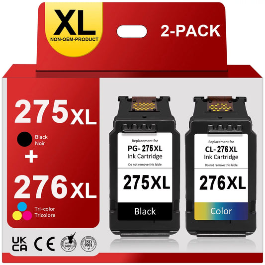 275XL 276XL Ink Cartridge Replacement for PG-275 CL-276,High Yield for 275 and 276 Multi Pack Ink Compatible for PIXMA TS3520 TS3522 TS3500 TR4720 TR4700 TR4722 Printers(1Black 1 Color)