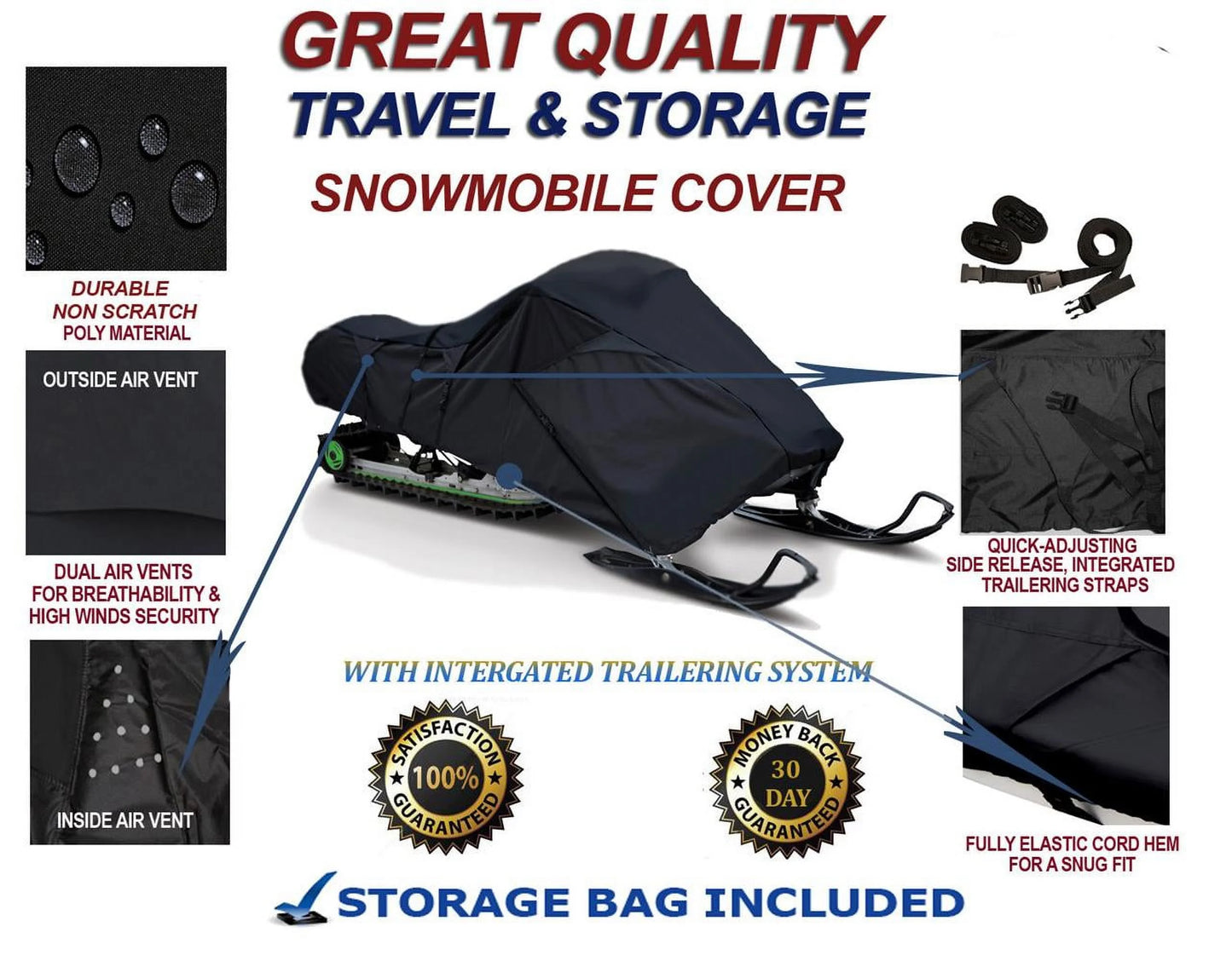 300D Snowmobile Travel and Storage Cover Compatible for 2006-2006 Ski Doo Bombardier GSX Limited 2 TEC 600 HO Sleds. Slush and Mud Protection