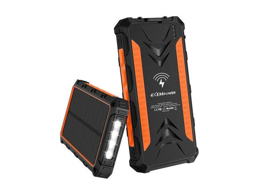 4XEM 20000 maH Mobile Solar Power Bank and Charger Orange 4XSOLARPWROR