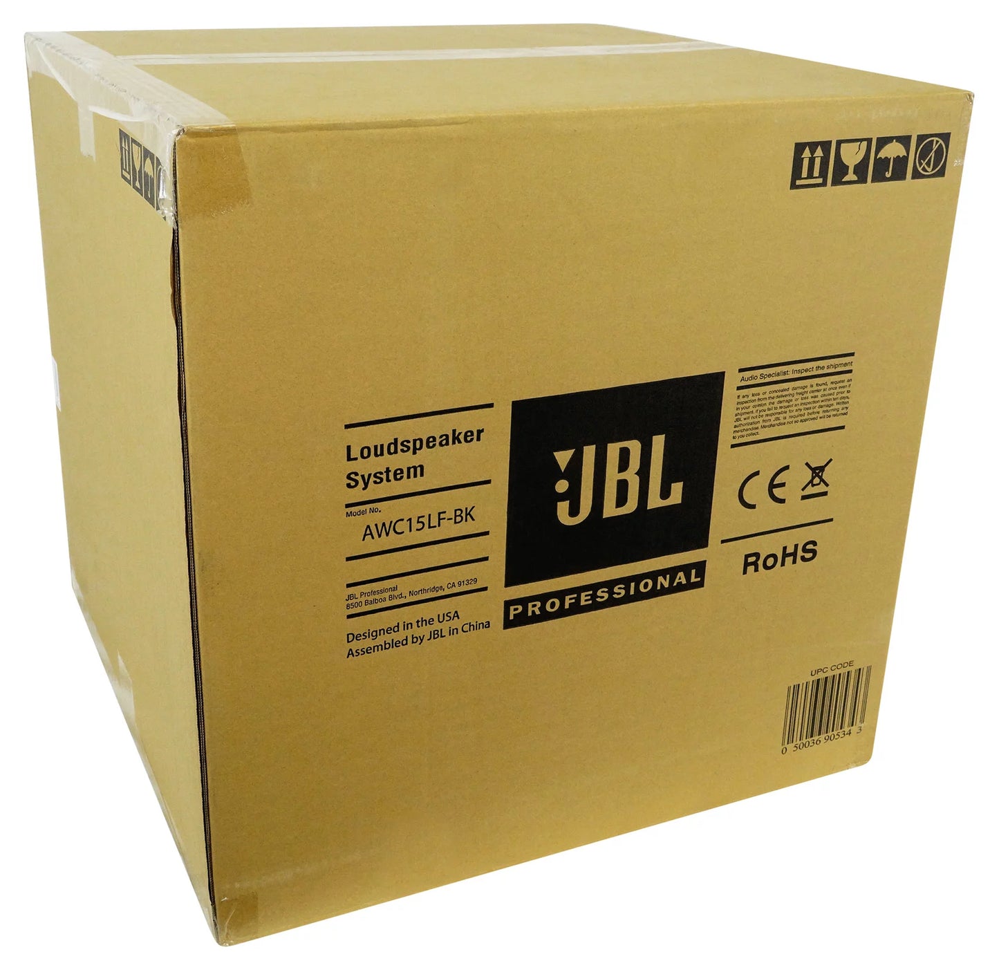 (2) JBL AWC15LF-BK 15" Black Indoor/Outdoor 70v Commercial Subwoofers Subs