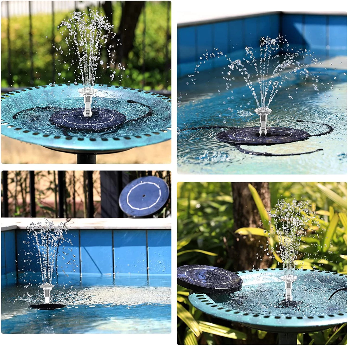 3.5W Solar Fountain Pump for Liquid Feature Outdoor DIY Solar Bird Bath Fountain with Multiple Nozzles, Solar Powered Liquid Fountain for Garden, Ponds, Fish Tank and Aquarium