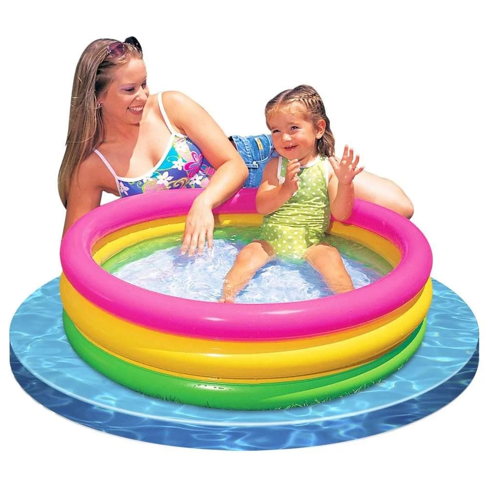 3 Intex Sunset Glow Inflatable Colorful Baby Swimming Pool, Multicolored