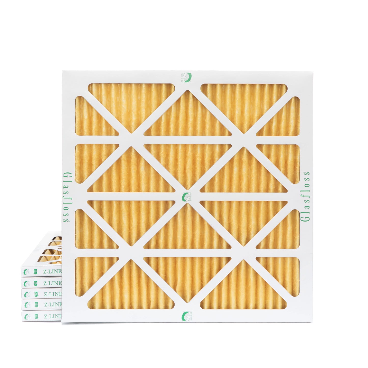 6 Pack of 25x25x1 MERV 11 Pleated Air Filters by Glasfloss. Actual Size: 24-1/2 x 24-1/2 x 7/8