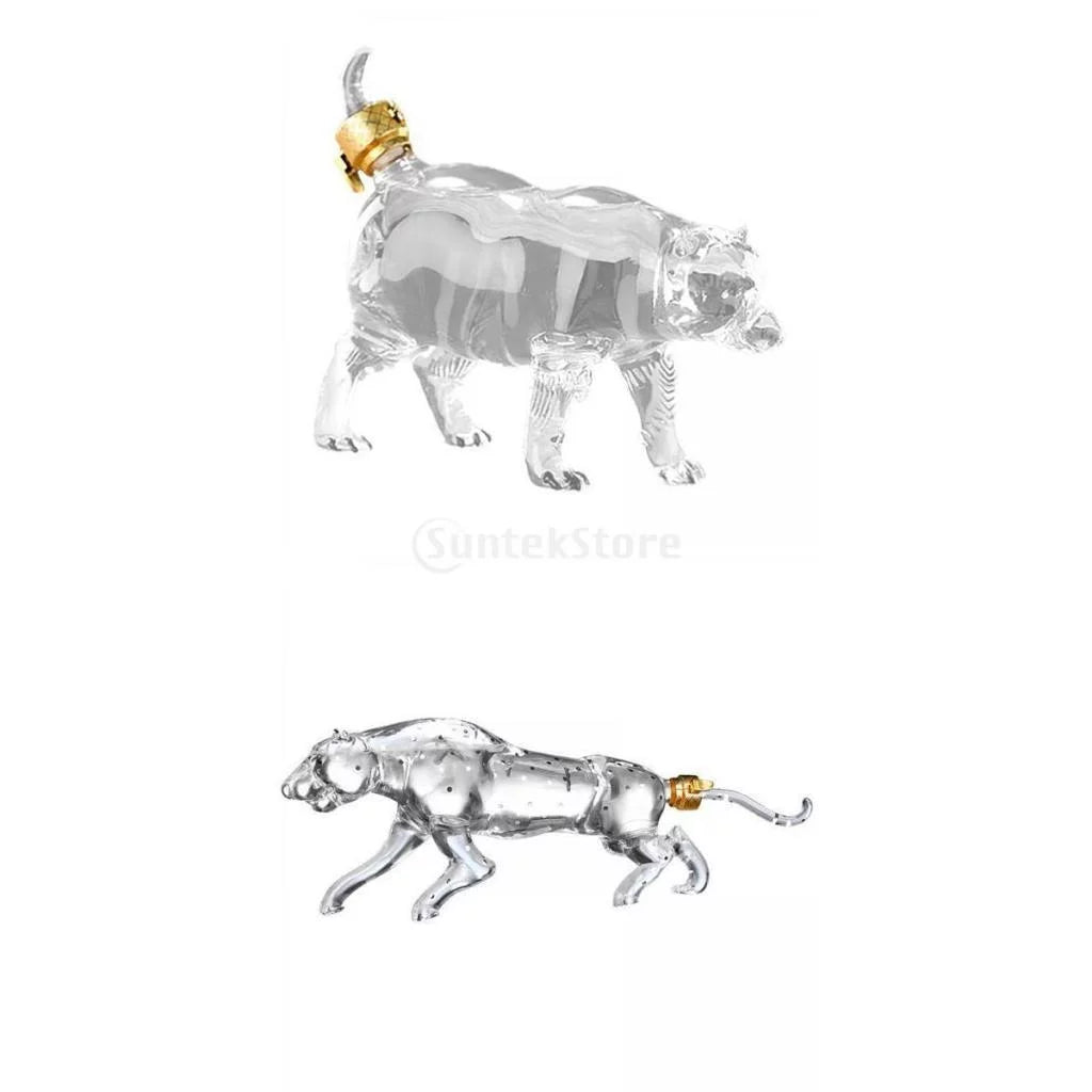 2x Animal Shape Decanter Novelty Decoration