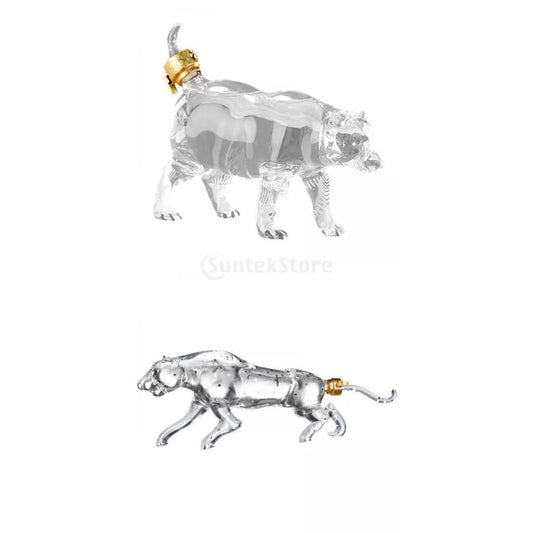 2x Animal Shape Decanter Novelty Decoration