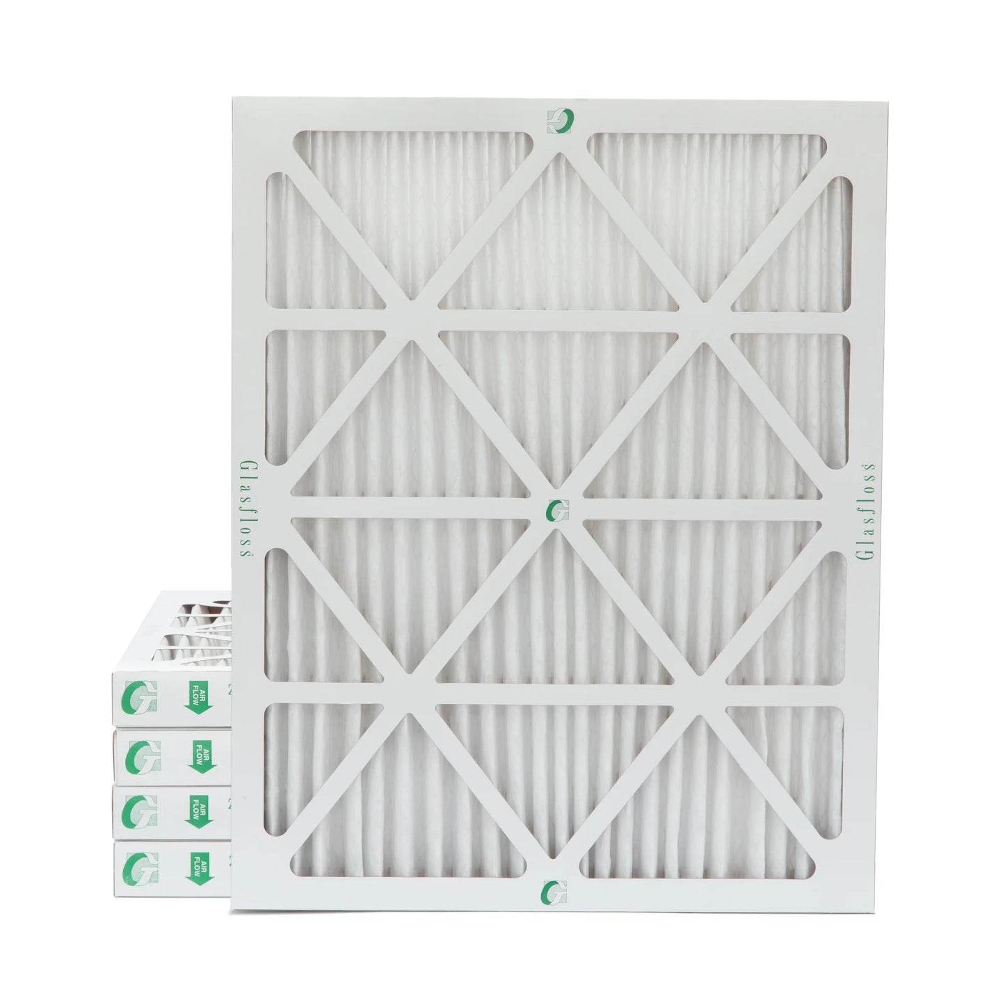 20x25x2 MERV 10 Pleated HVAC Air Filters by Glasfloss. ( Quantity 5 ) Exact Size: 19-1/2 x 24-1/2 x 1-3/4