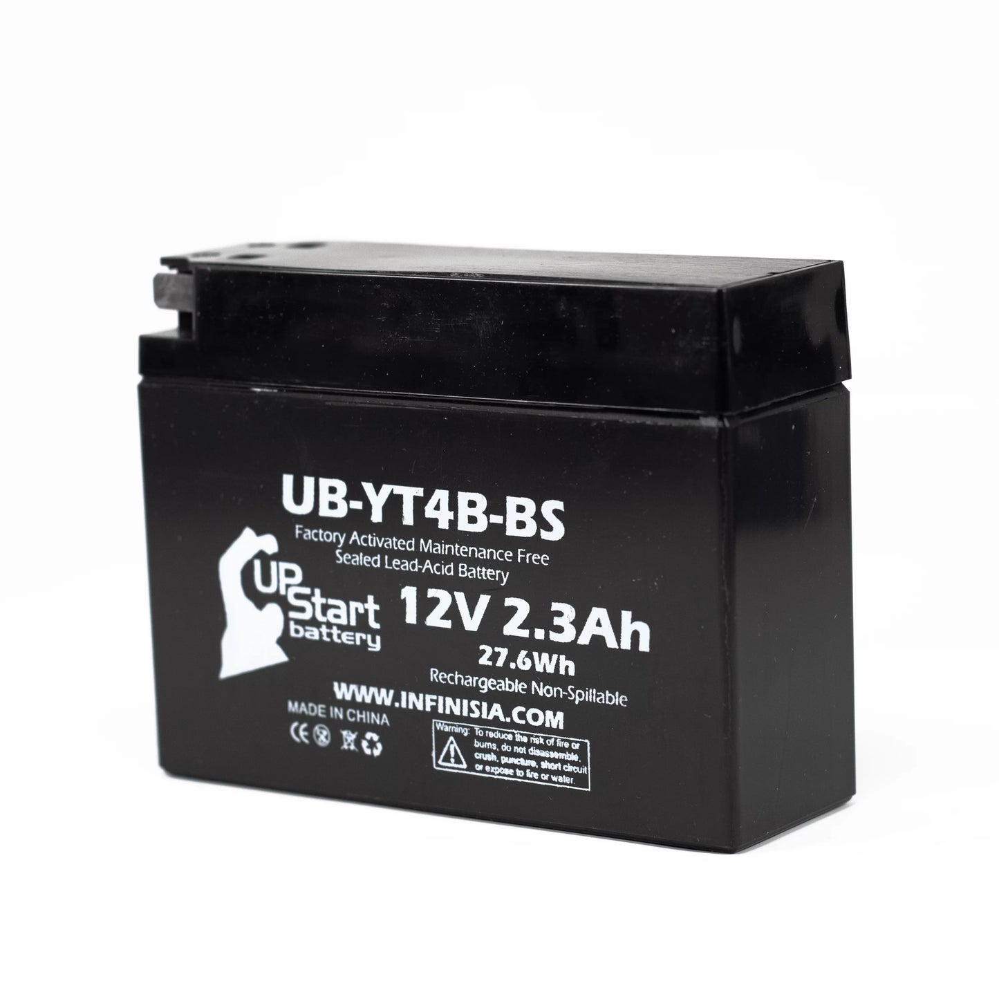 4-Pack UpStart Battery Replacement for 2012 Yamaha SR400 (FI) 400CC Factory Activated, Maintenance Free, Motorcycle Battery - 12V, 2.3Ah, UB-YT4B-BS