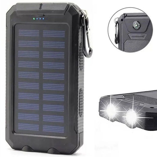 500000mAh Dual USB External Solar Power Bank LED Battery Charger for Cell Phone