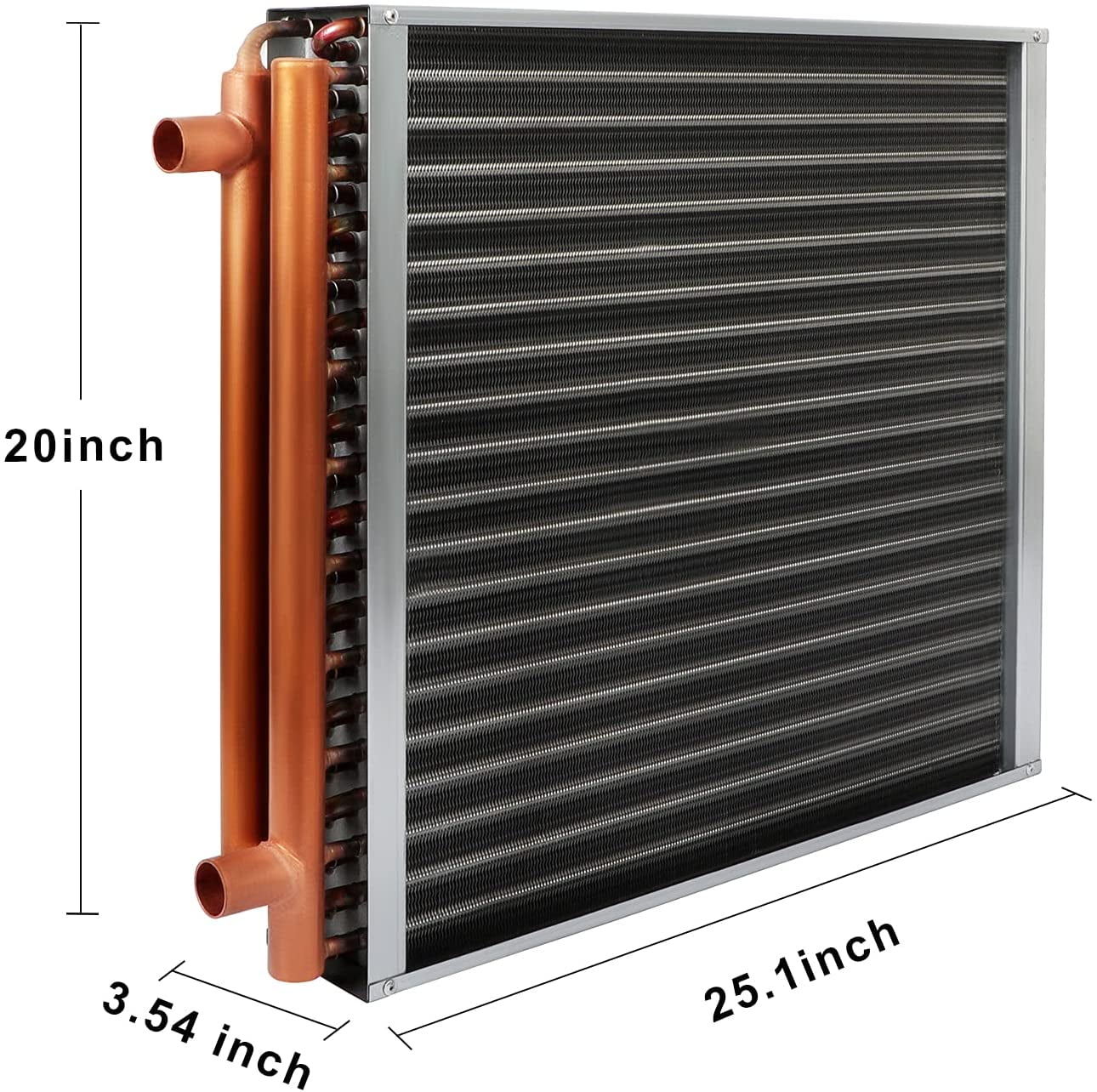 20" x 20" Liquid to Air Heat Exchanger with 1" Metal Ports Perfectly with Outdoor Furnace Ideal for Residential HVAC System