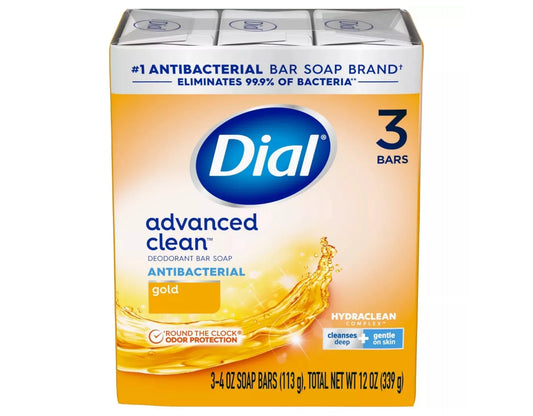 5 Pack Dial Antibacterial Deodorant Soap Gold 4oz 3 Count Each