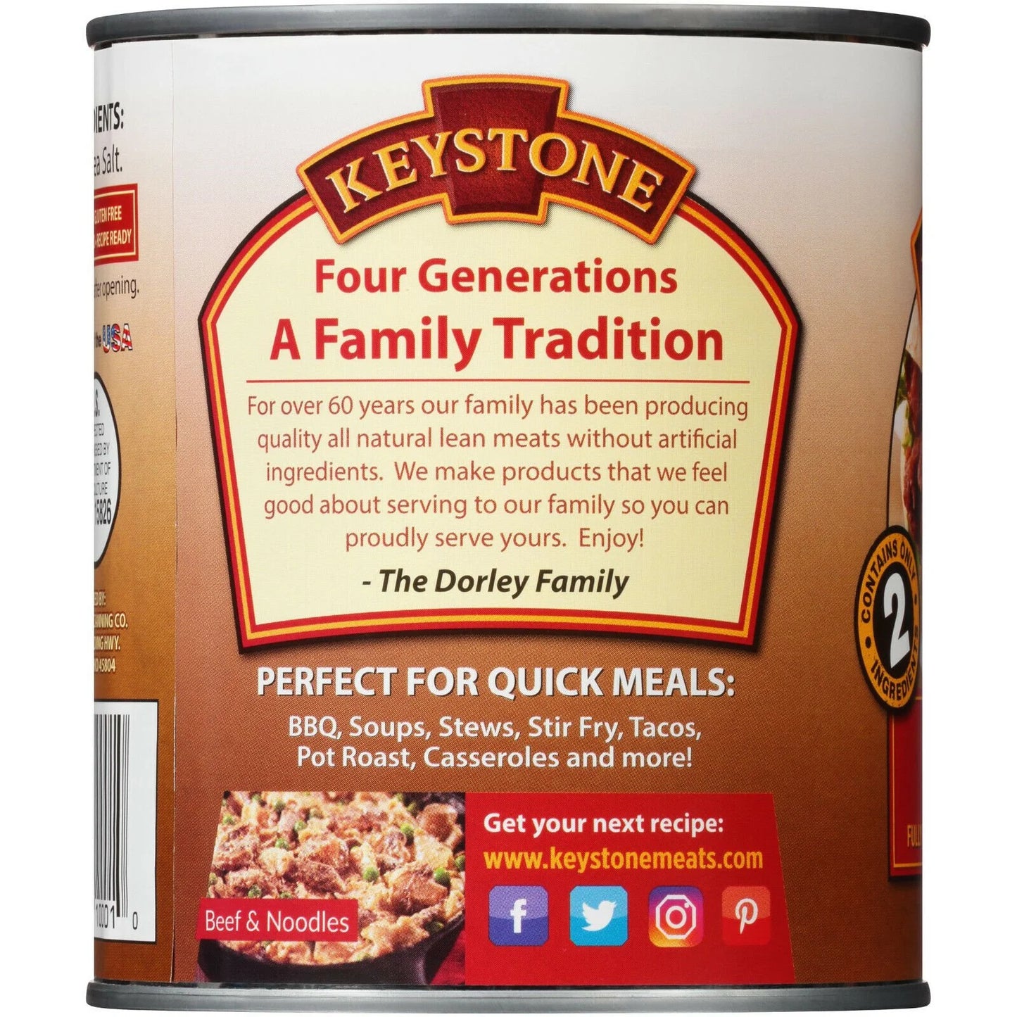 (6 Cans Pack) Keystone Meats All Natural Canned Beef 28 Ounce ✅ Emergency Long Shelf Life Camping Food ✅