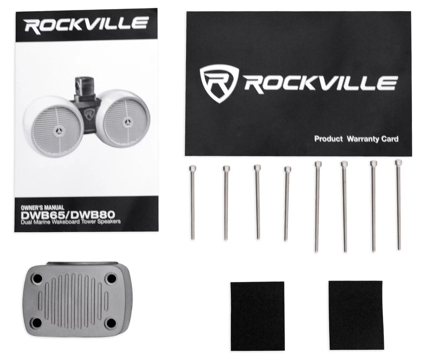 2) Rockville DWB65W Dual 6.5" White 1200w Marine Wakeboard Tower Speaker Systems