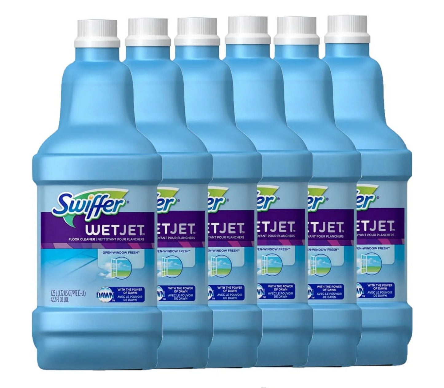 6 Pack | Swiffer WetJet Multi-Purpose Open Window Fresh Scent Floor Cleaner Solution 42.2 oz