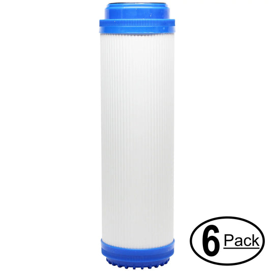 6-Pack Replacement for iSpring RCC1P Granular Activated Carbon Filter - Universal 10-inch Cartridge for iSpring 123Filter 5-stage 100GPD Reverse Osmosis Fluid Filter - Denali Pure Brand