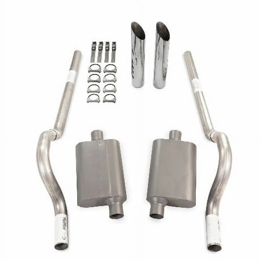 62-74 Mopar B Body Car 2.5" Dual Exhaust Kit 2 Chamber Rear Exit SW Tip