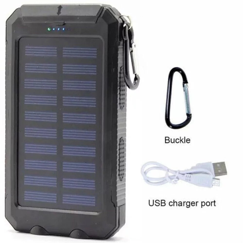 500000mAh Dual USB External Solar Power Bank LED Battery Charger for Cell Phone