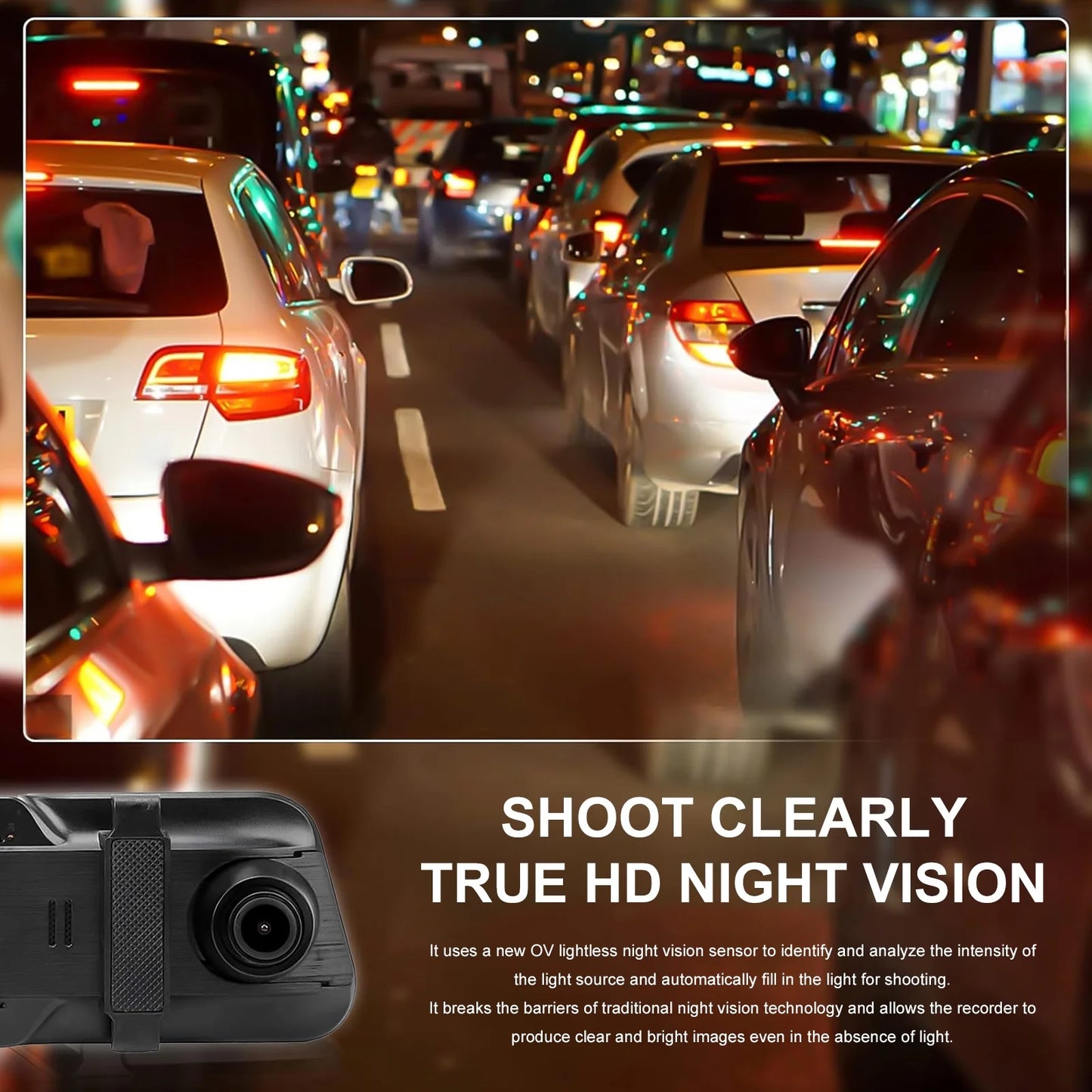 10" Mirror Dash Cam,Kepeak 1080P FHD Full Touch Monitor Front and Rear View Backup Camera,G-Sensor, Parking Monitor, 170° Wide Angle,with 5.5 Meters Cable