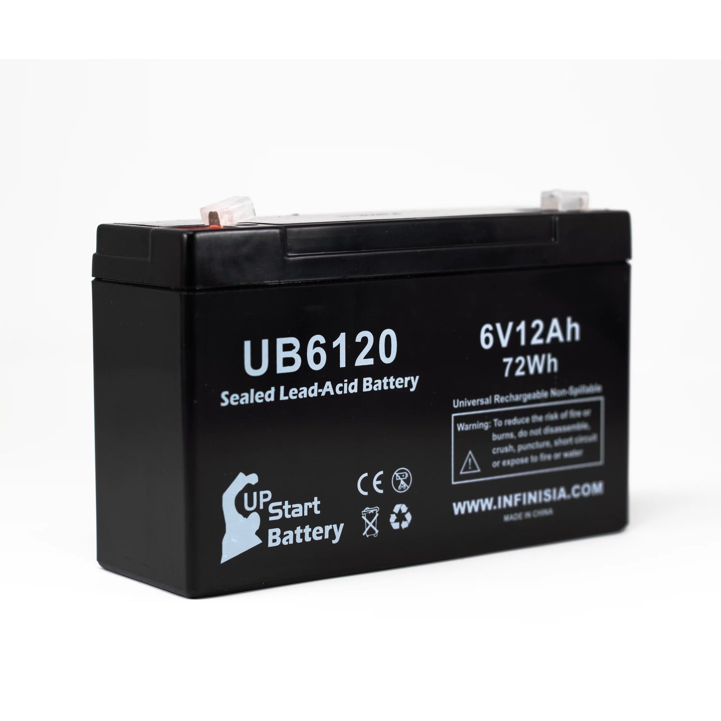 2x Pack - Compatible Tripp-Lite 850 Battery - Replacement UB6120 Universal Sealed Lead Acid Battery (6V, 12Ah, 12000mAh, F1 Terminal, AGM, SLA) - Includes 4 F1 to F2 Terminal Adapters