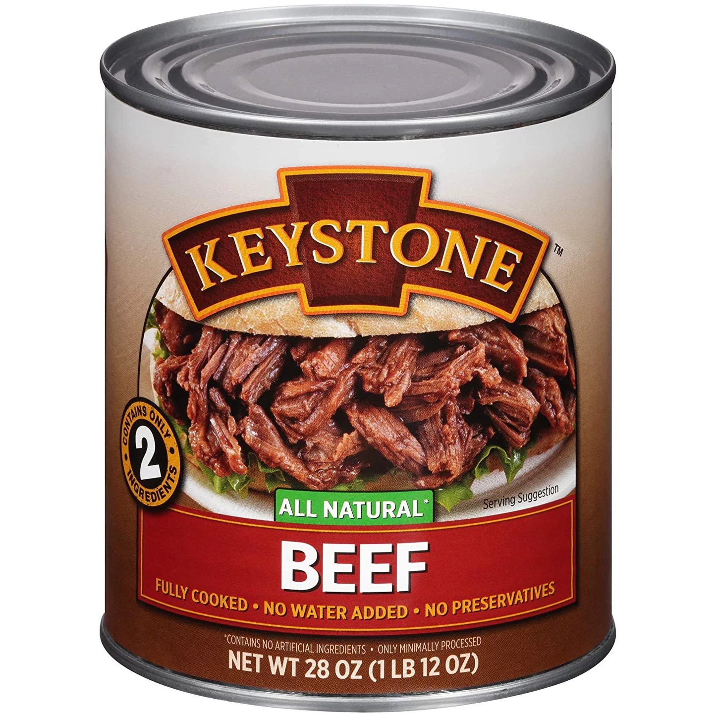 (6 Cans Pack) Keystone Meats All Natural Canned Beef 28 Ounce ✅ Emergency Long Shelf Life Camping Food ✅