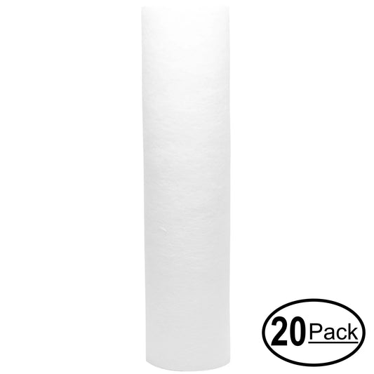 20-Pack Replacement for Fluid 103463A Polypropylene Sediment Filter - Universal 10-inch 5-Micron Cartridge for Fluid 3 Stage Whole house Liquid filter - Denali Pure Brand