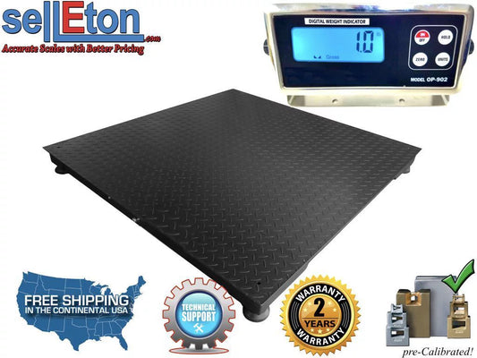 40" x 40" Industrial Floor Scale with Metal Indicator l 10,000 lb x 1 lb