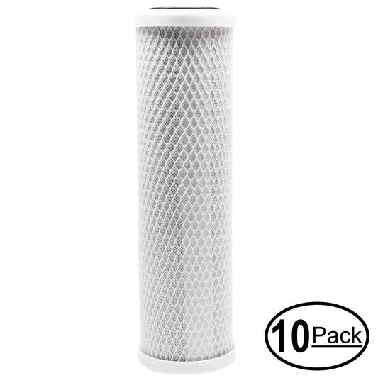 10-Pack Replacement for H2O Distributors UCF-02-38-USA Activated Carbon Block Filter - Universal 10 inch Filter for H2O Distributors Dual Stage Under Sink System - Denali Pure Brand