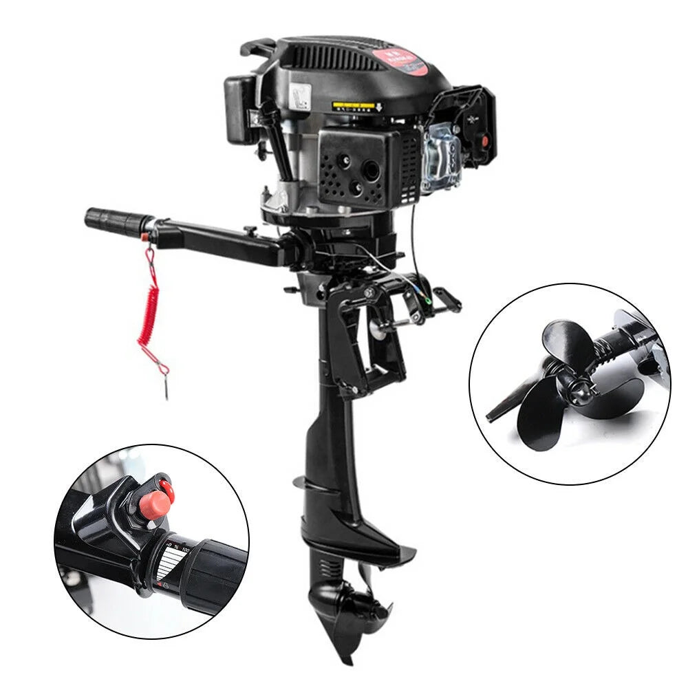 6 4-Stroke Heavy Duty Outboard Motor Fishing Boat Engine Air Cooling System