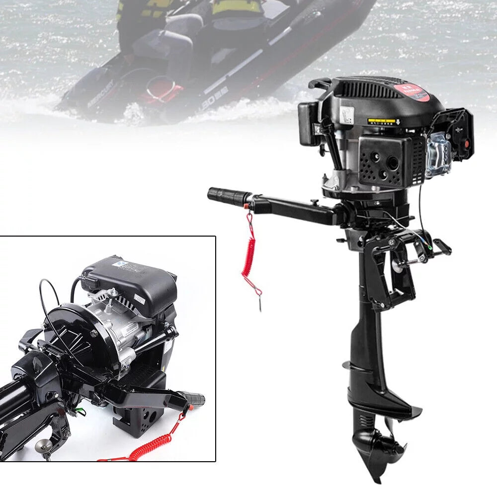 6 4-Stroke Heavy Duty Outboard Motor Fishing Boat Engine Air Cooling System