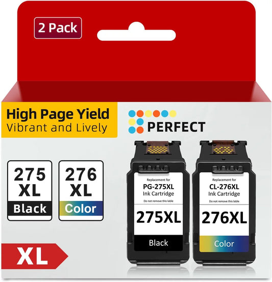 275XL 276XL Ink Cartridge 2 Pack Black/Tri-Color Replacement for TS3520 TS3522; Printer Ink 275 276