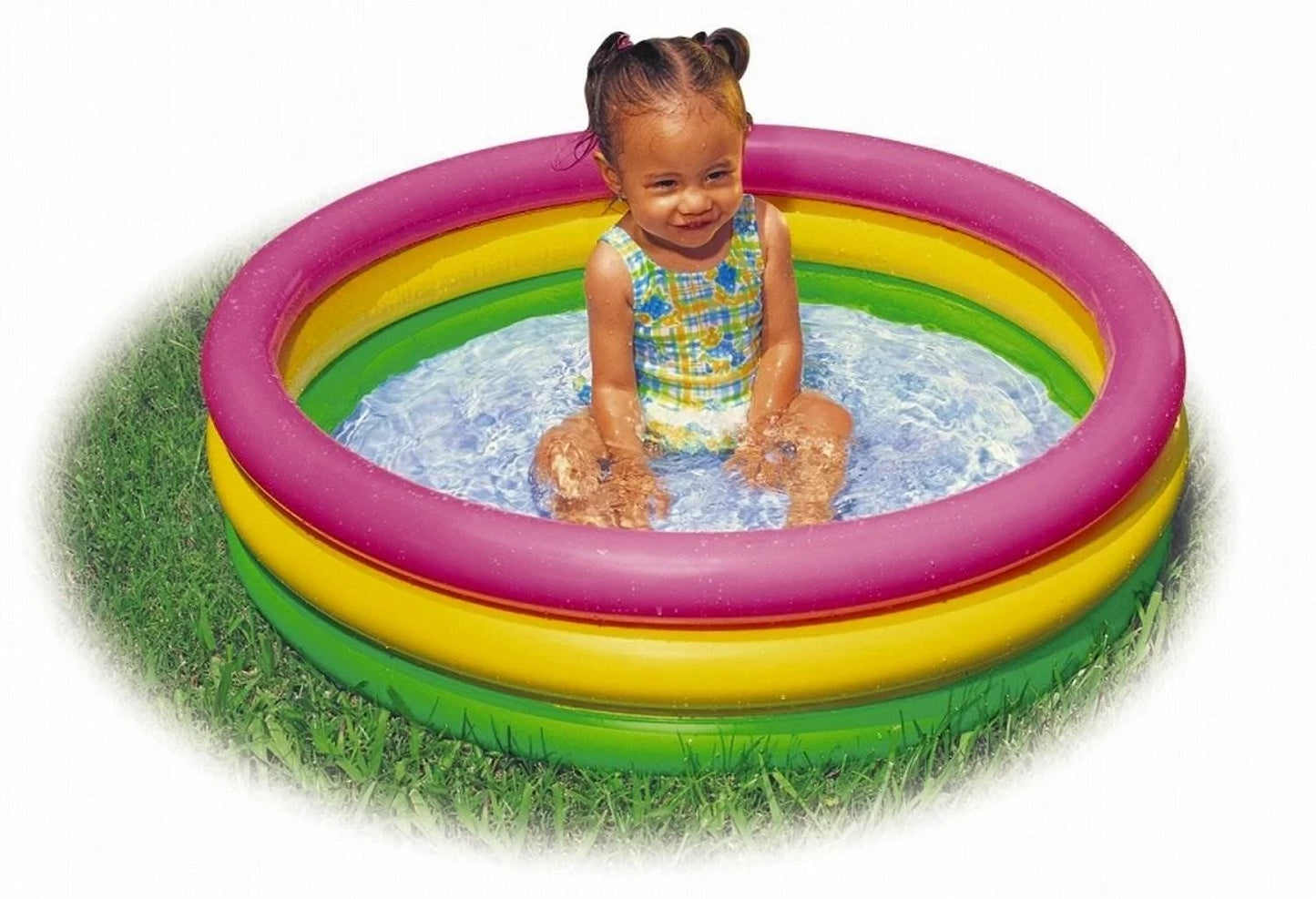 3 Intex Sunset Glow Inflatable Colorful Baby Swimming Pool, Multicolored