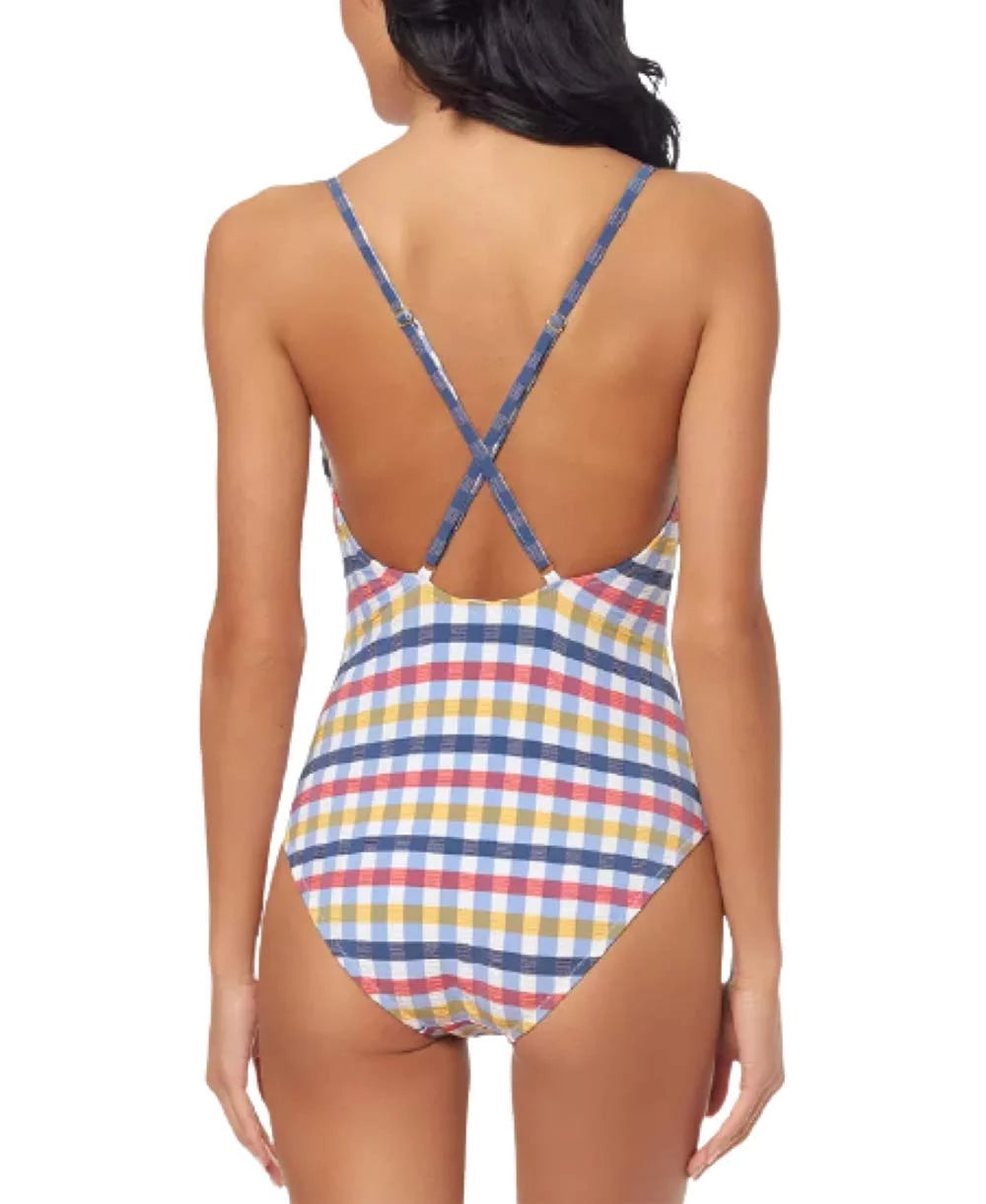 $98 Jessica Simpson Cross-Back V-Wire One-Piece Check it Out Size Medium