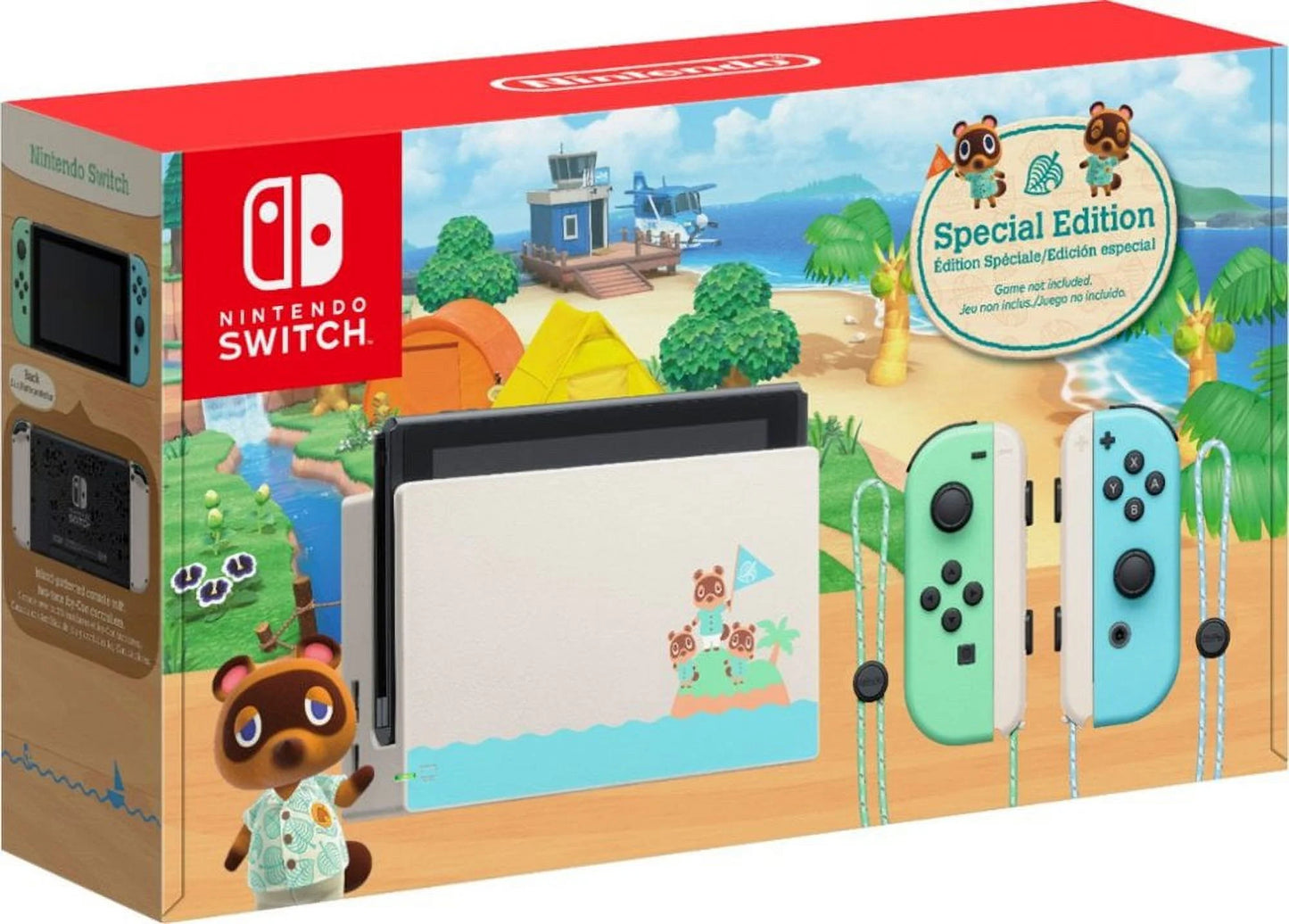 2020 New Nintendo Switch Animal Crossing: New Horizons Edition Bundle with Luigi's Mansion 3 NS Game Disc and Mytrix NS Tempered Glass Display Protector - 2020 New Limited Console!