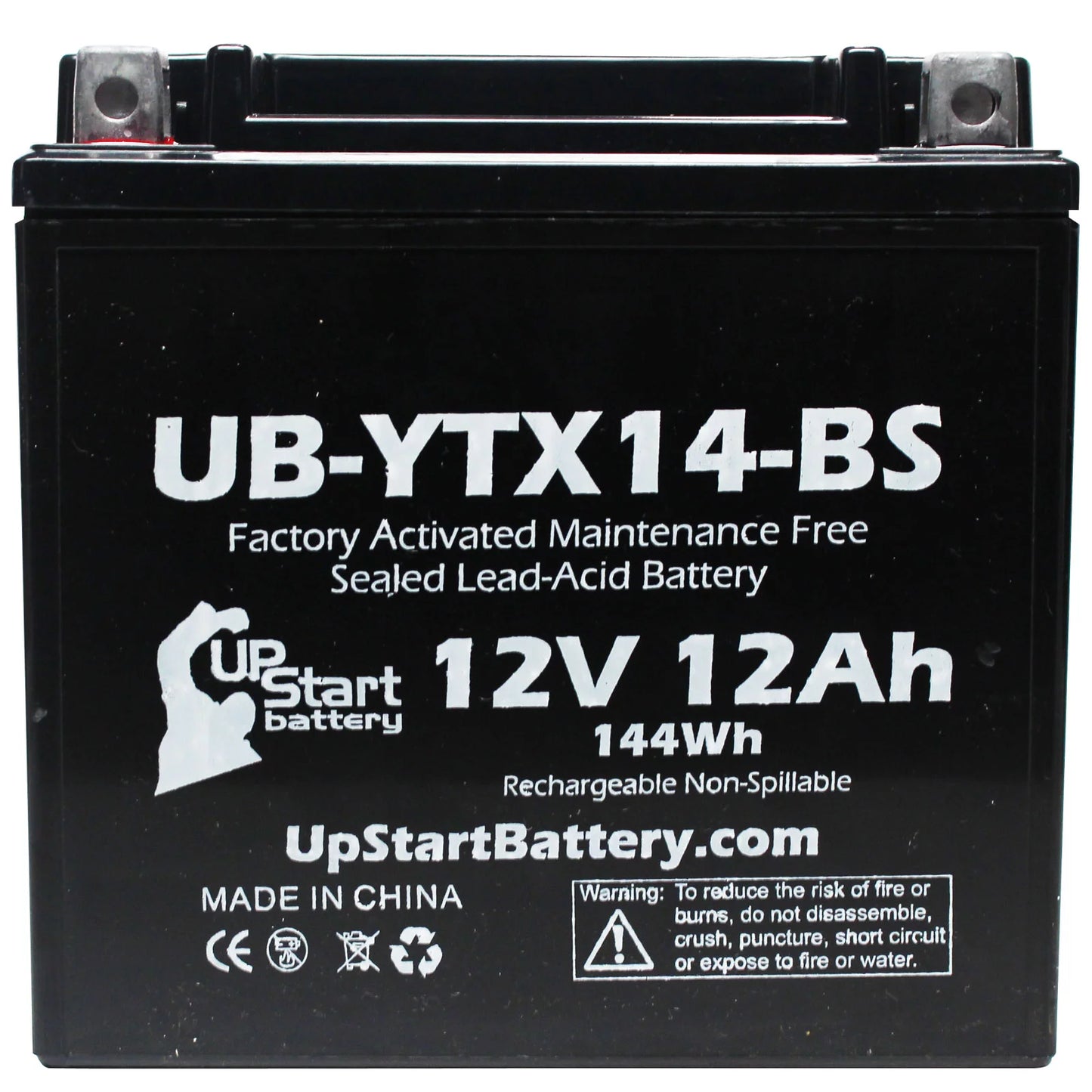 4-Pack UpStart Battery Replacement for 2011 BMW F800ST, GS 800 CC Factory Activated, Maintenance Free, Motorcycle Battery - 12V, 12AH, UB-YTX14-BS