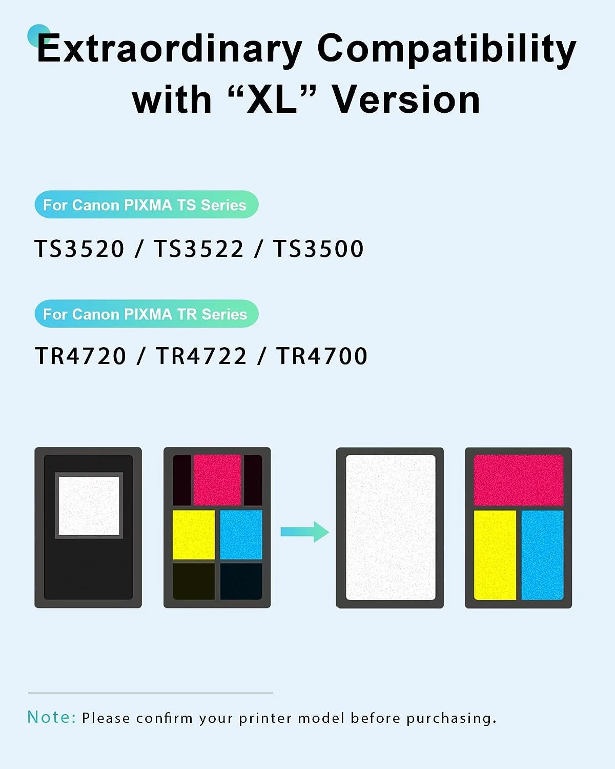 275XL 276XL Ink Cartridge for Ink 275 and 276 PG-275 XL CL-276 XL High Capacity Combo Pack Compatible with PIXMA TS3500 TS3520 TS3522 TR4700 TR4720 TR4722 Printer (1 Black, 1 Tri-Color)