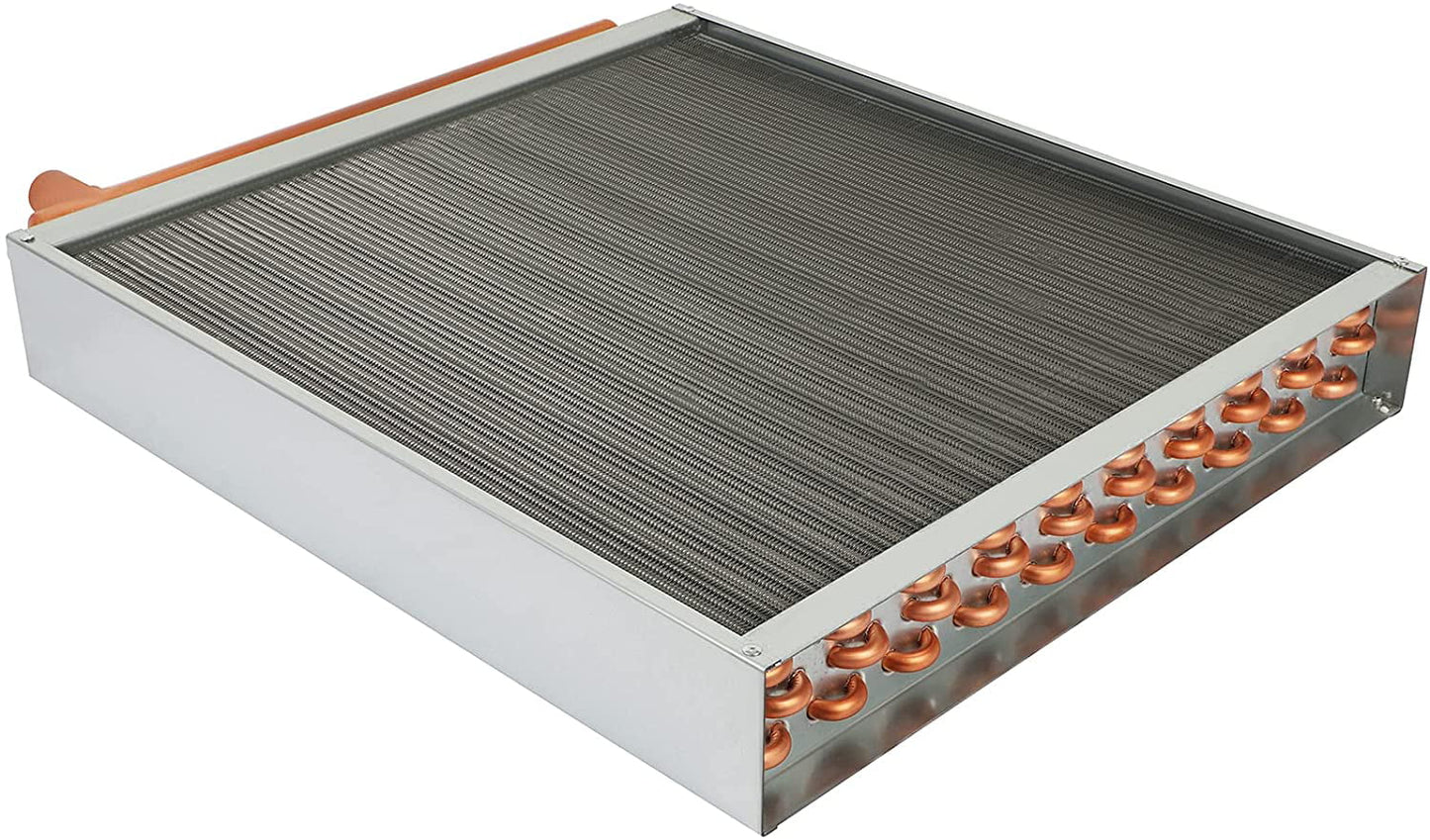 20" x 20" Liquid to Air Heat Exchanger with 1" Metal Ports Perfectly with Outdoor Furnace Ideal for Residential HVAC System