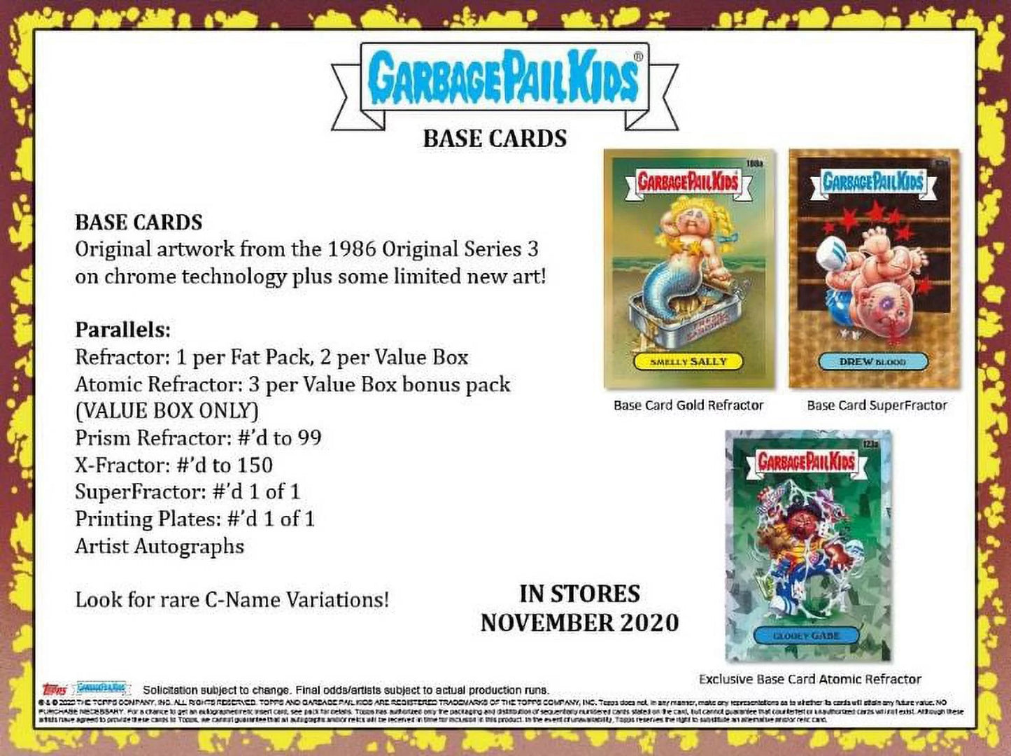 2020 Topps Garbage Pail Kids Chrome Blaster Box- 5 Packs + 1 Bonus Pack