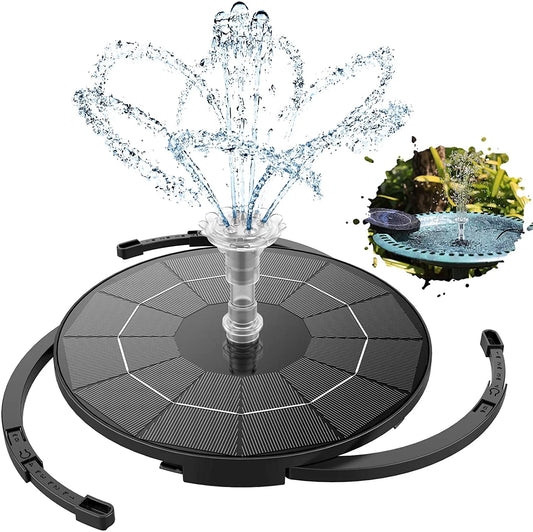 3.5W Solar Fountain Pump for Liquid Feature Outdoor DIY Solar Bird Bath Fountain with Multiple Nozzles, Solar Powered Liquid Fountain for Garden, Ponds, Fish Tank and Aquarium