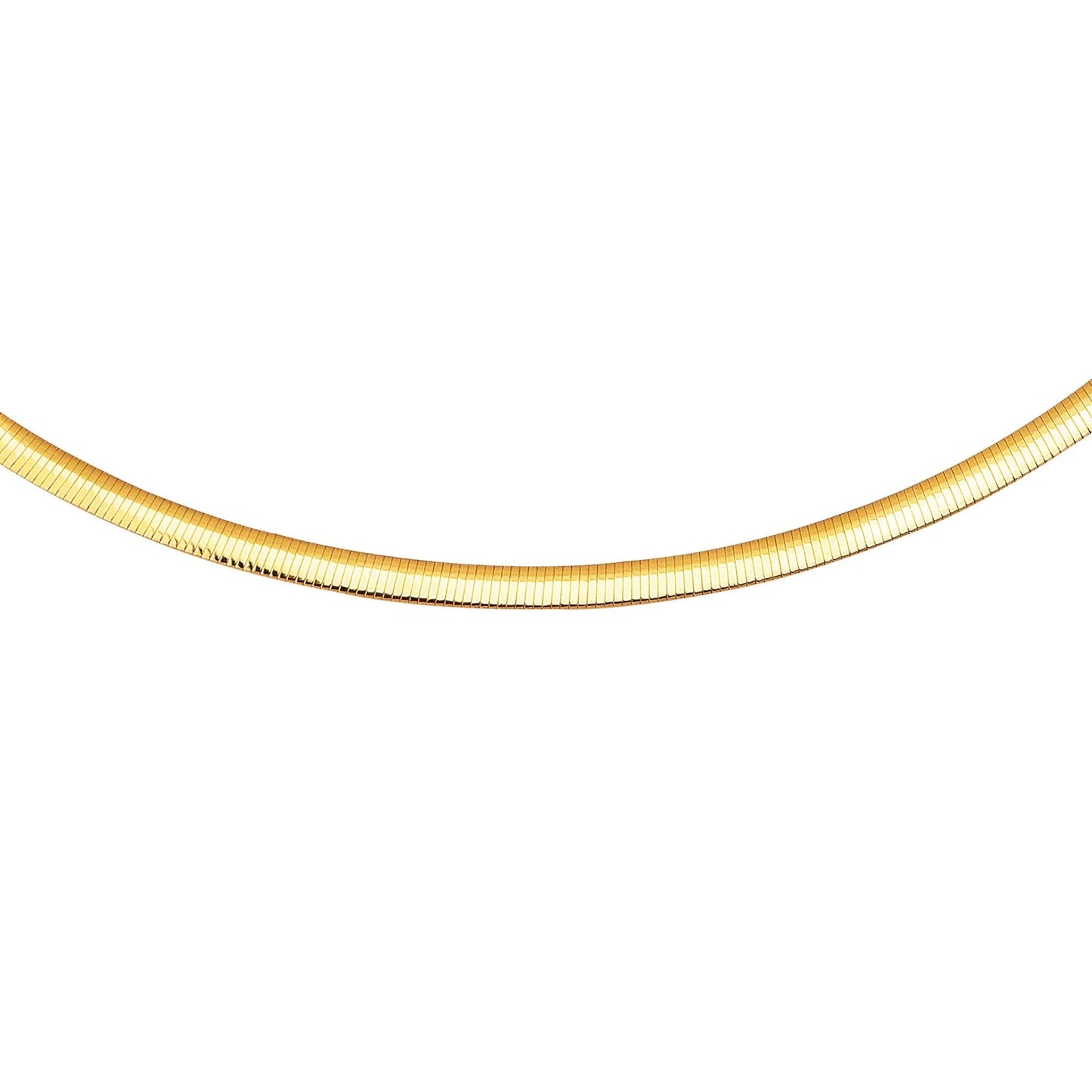 14K Yellow Gold And Sterling Silver 2-Tone Gold Reversible 5mm Domed Omega Chain 18 Inches