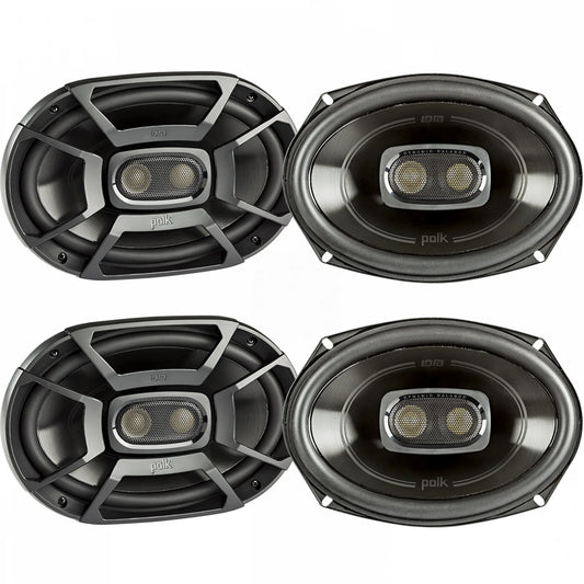 2 Pairs (QTY 4) of Polk DB692 6x9" 450W 3-Way Car Boat Coaxial Stereo Audio Marine Speakers