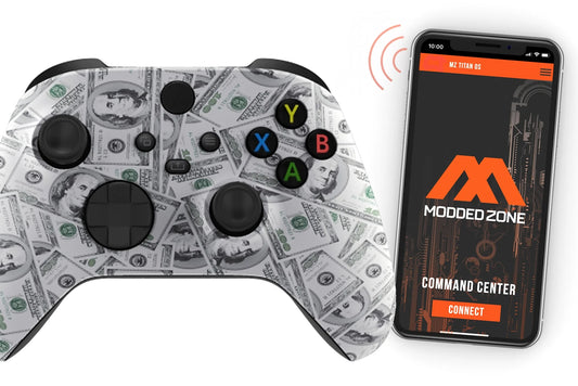 "Benjamins 100$" Xbox One X SMART Custom Rapid Fire Modded Controller.FPS mods. COD Warzone