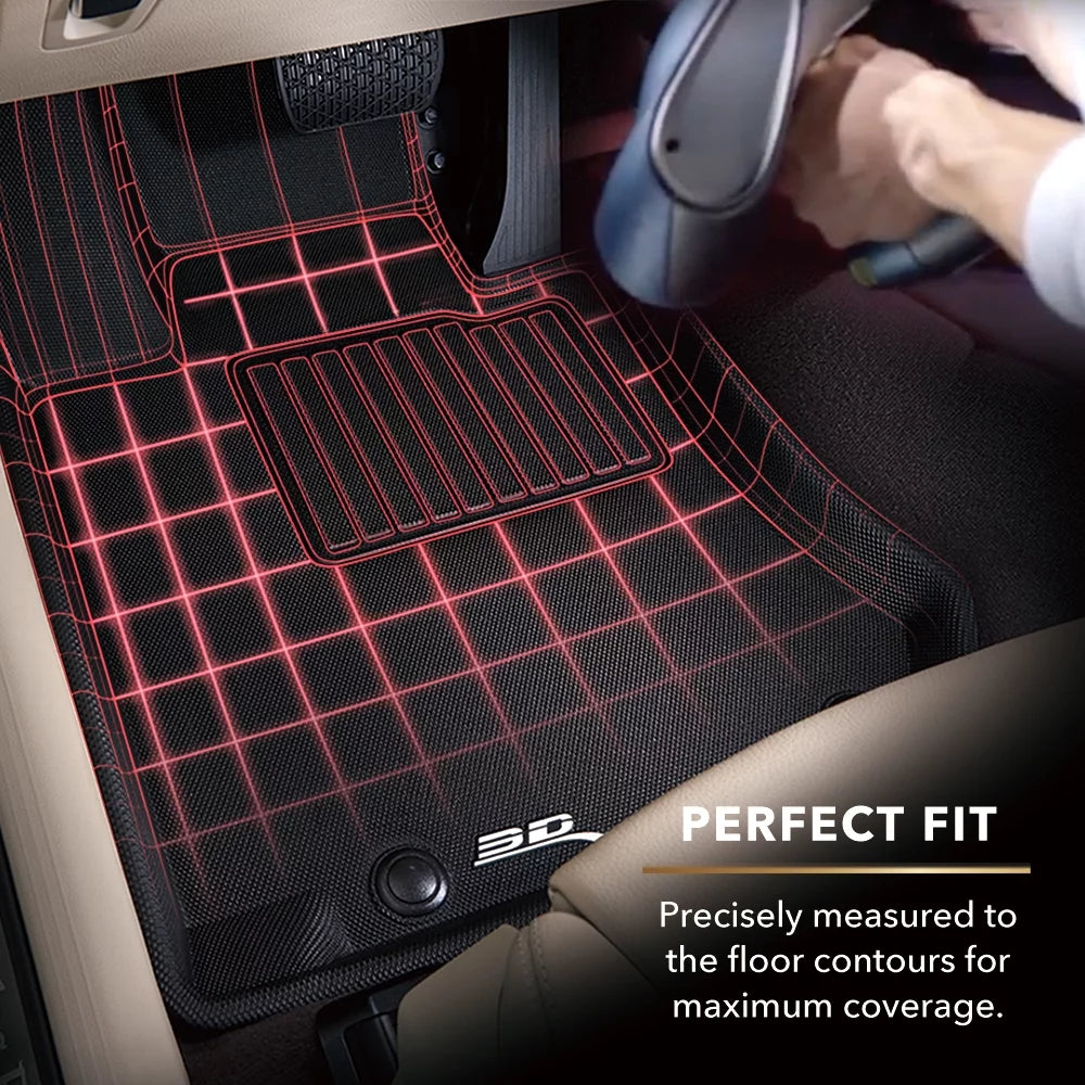 3D MAXpider KAGU Floor Mat (BLACK) compatible with DODGE GRAND CARAVAN 2008-2020 - Second Row