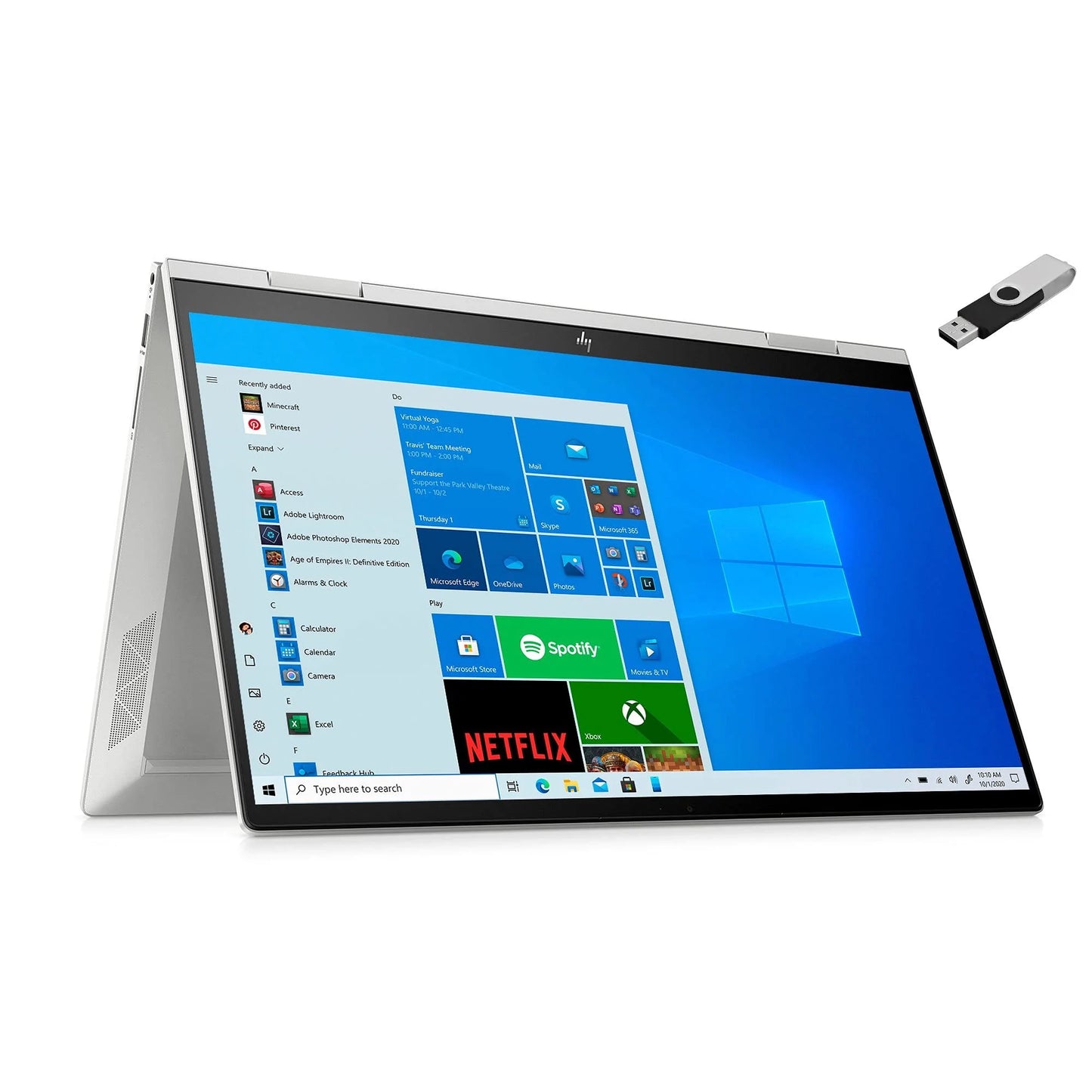 2021 Envy 2-in-1 Portable computer 15.6 inch FHD Monitor 11th Gen i5-1135G7 Iris Xe Graphics 16GB DDR4 1TB NVMe SSD WI-FI 6 Win 10 Home Fingerprint Backlit Keyboard w/ 32GB USB